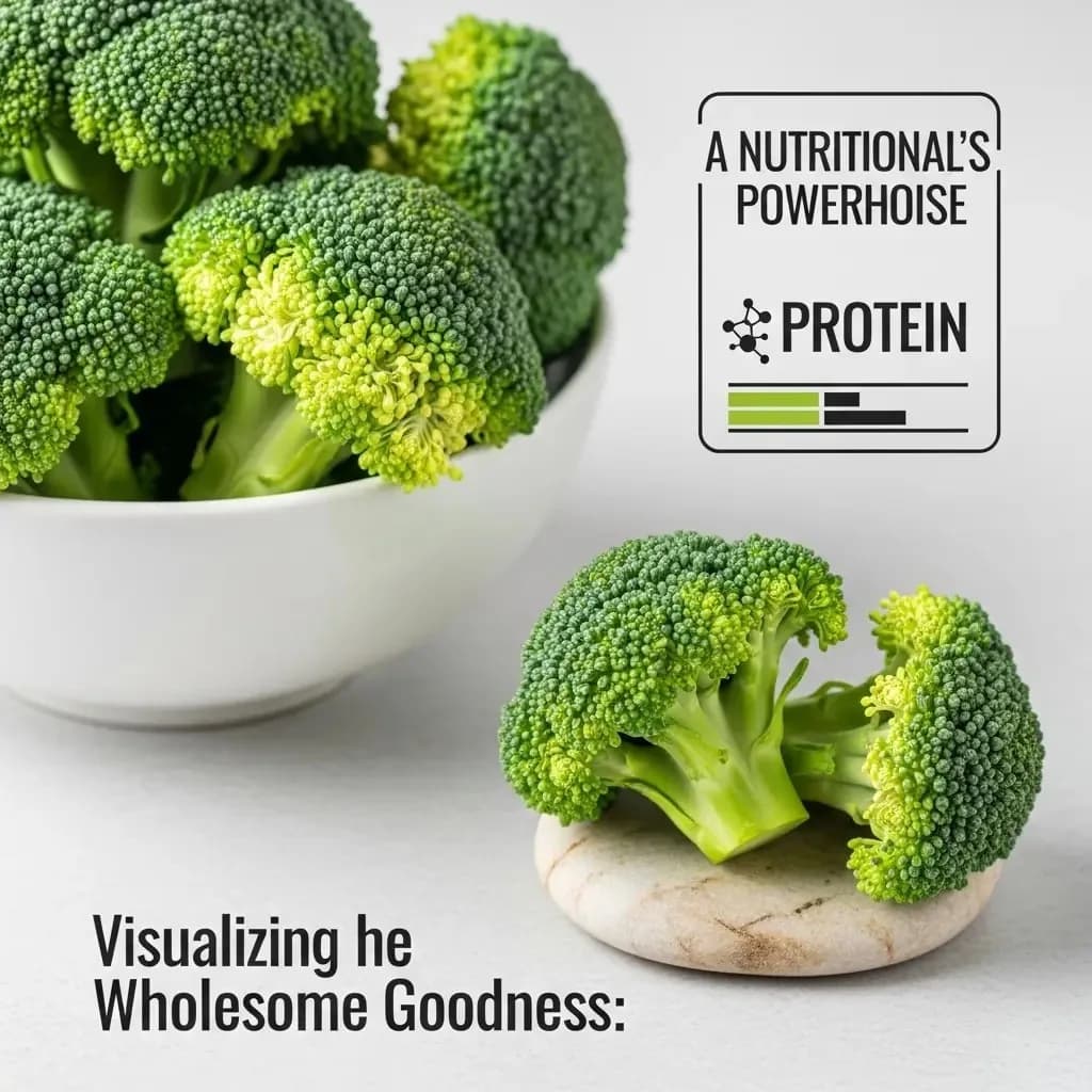 Raw broccoli florets in a small bowl on a wooden surface, natural light