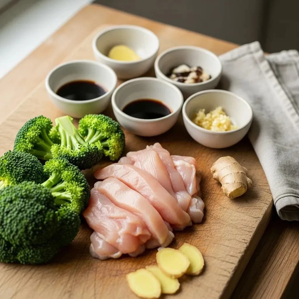 Broccoli florets in a glossy bubbling sauce in a dark pan